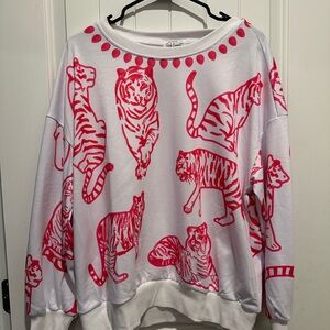 Pink Coconut White and Pink Graphic Top